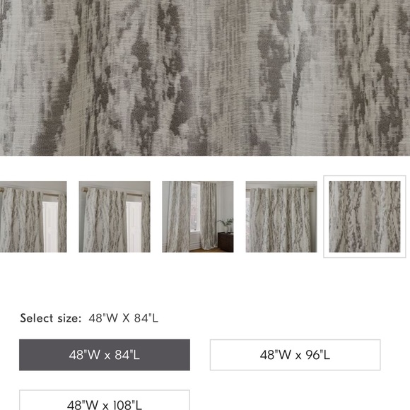 NWT West Elm bark texture jacquard curtain panel grey silver 48x84 - Picture 6 of 8